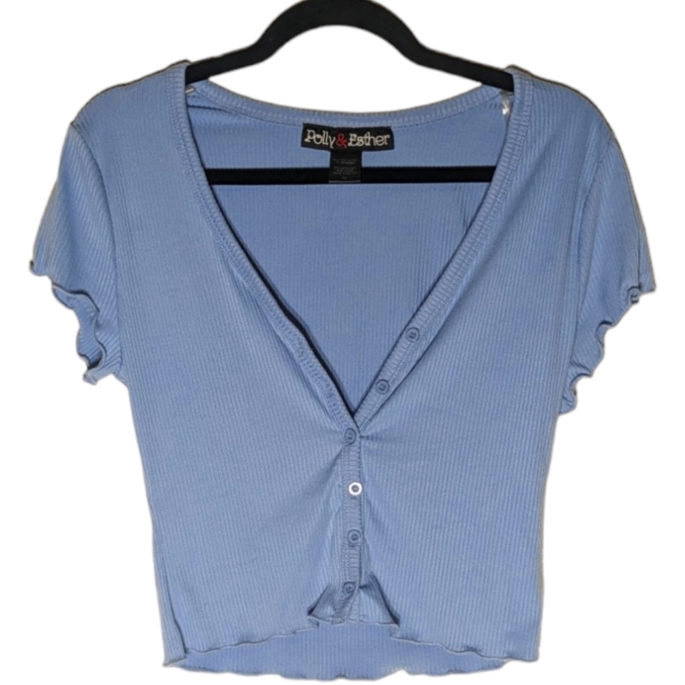 Periwinkle cropped button up